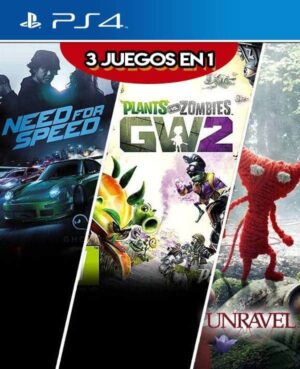 3 JUEGOS EN 1 NEED FOR SPEED MAS PLANTS VS ZOMBIES GARDEN WARFARE 2 MAS UNRAVEL PS4