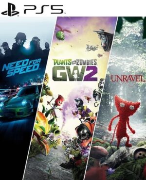 3 JUEGOS EN 1 NEED FOR SPEED + PLANTS VS. ZOMBIES GARDEN WARFARE 2 + UNRAVEL PS5